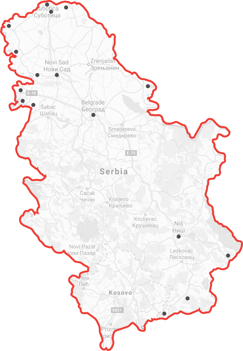 Mapa ispostava - Srbija